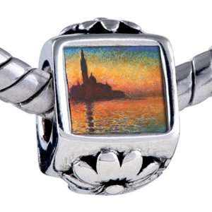  Pandora Style Bead Sunset In Venice Painting Beads Fits 