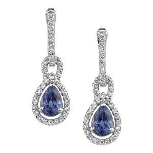   Accenting a Marvelous Pear Shaped Blue Sapphire Gemstone Earring