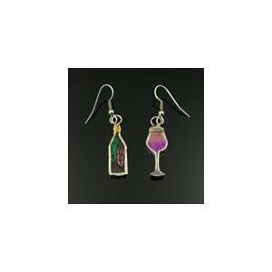  Switchables Stained Glass Wine Bottle Earrings