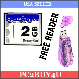 Standard 2GB Compact Flash CF Card + CF USB reader