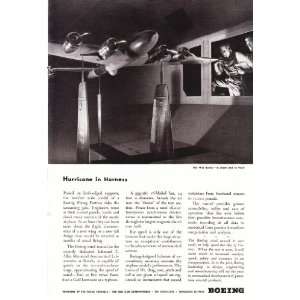 1944 WWII Ad Boeing Wind Tunnel Hurricane in Harness B 17 Origianl War 