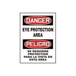  EYE PROTECTIN AREA (BILINGUAL) Sign   14 x 10 .040 