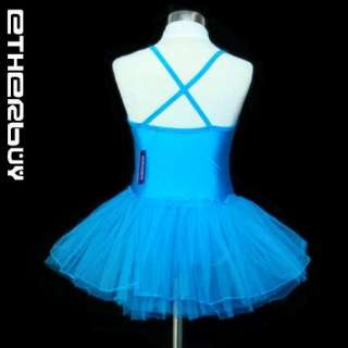 Girls fairy ballet dress TUTU leotard Blue(exactly as the picture).