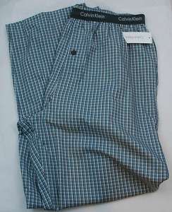 CALVIN KLEIN Plaid 100% Cotton Pajama Lounge Pants for Men NEW WITH 