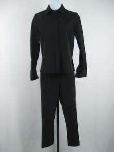 BCBG MAX AZRIA Black Stretch Shirt Pants Outfit Set 0/2  