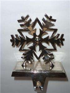 Dimensional Silver Toned Snowflake Stocking Holder  