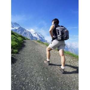 Trekking at Kleine Scheidigg, Bernese Oberland, Switzerland Premium 