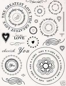 Memories Interactive Love Circles 35 Clear Stamps Large  