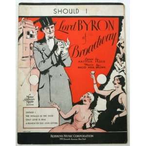  Should I, From Lord Byron of Broadway (Sheet Music 