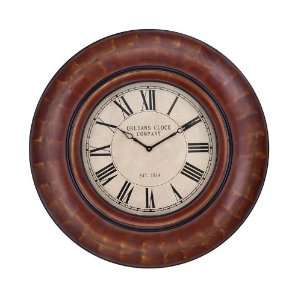  Wall Round Clock with Roman Numerals in Distressed Auburn 