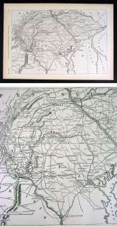 Harpers Civil War Map Gettysburg Pennsylvania Maryland  