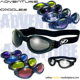 Adventure Foldable Goggles Various Lens Color Options MATTE Black 