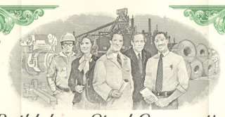 Bethlehem Steel Corporation  Pennsylvania steel mill stock 