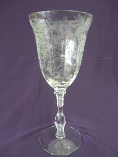 CAMBRIDGE CRYSTAL ROSEPOINT PATTERN WATER GOBLET 3121  