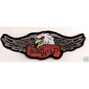 BORN WILD EAGLE WINGS Embroidered Nice Biker BACK Patch