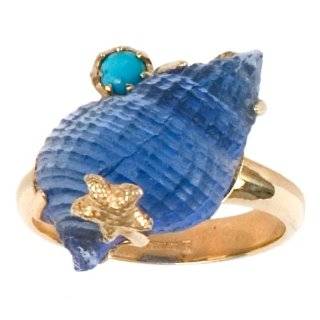 Tagliamonte   14k Yellow Gold Sky Blue Seashell and Turquoise Ring 
