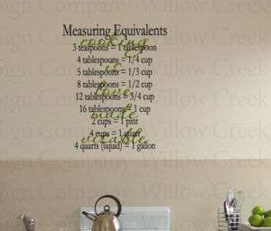 Measuring cook love Wall Lettering Words Decor Vinyl  
