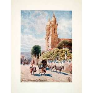 1906 Color Print Wigram Spain Church Nuestra Senora Esclavitud Donkey 