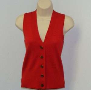 Diane von Furstenberg Red Wool Vest 5 Button L Preowned  