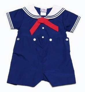 Petit Ami Baby Boys Spring Summer Navy Sailor Nautical Bobby Suit 