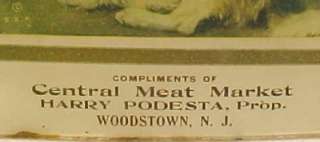Vintage CENTRAL MEAT MARKET WOODSTOWN NEW JERSEY ADVERTISING PICTURE