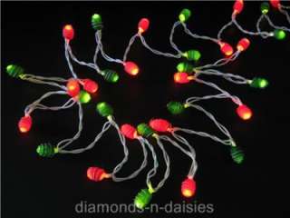 35x RED & GREEN COCOON STRING FAIRY LIGHTS Christmas  