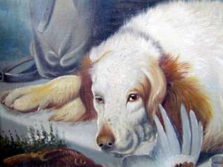 Antique William Woodhouse Hunting Retriever Dog Painting  