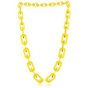  Adia Kibur Yellow Large Resin Chain Link Necklace Jewelry