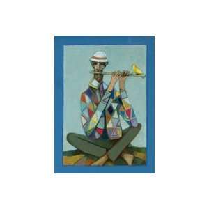  Harlequin Flautist,giclee,canvas,painting,signed,numbered 