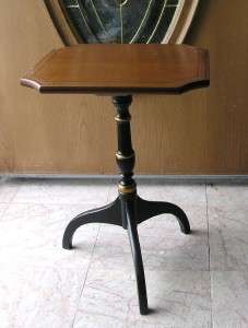 Hitchcock Black & Harvest Small Pedestal Side Table Stand  