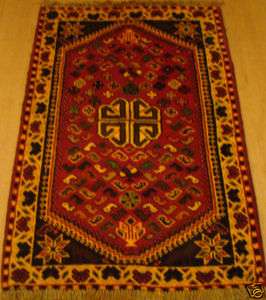 Gorgeous, Persian H.made w/w Shiraz 34 x 24 Rug#4445(Reduced price 