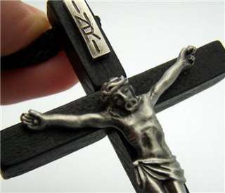 Wood Pectoral Cross Crucifix Necklace Religious Jewelry  