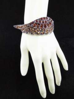 Swarovski Crystal Topaz Angel Wing Bangle Bracelet  