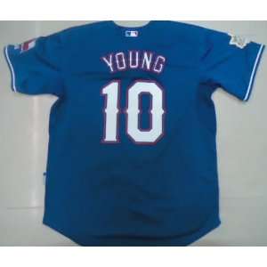   Rangers 10 Michael Young MLB Authentic Blue Jerseys