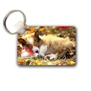 Cute puppy sleeping Keychain Key Chain Great Unique Gift Idea