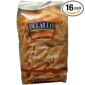 DeLallo Organic Whole Wheat Penne Candela #29, 16 Ounce Units (Pack of 