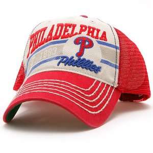 Philadelphia Phillies Maxwell Meshback Adjustable Cap   Natural/Red 