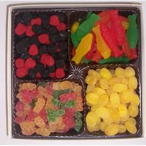  Drops, Swedish Fish, Raspberries and Blackberries, & Sour Gummie Bears