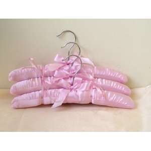    Childrens Pink Satin Padded Hangers (Set of 5)