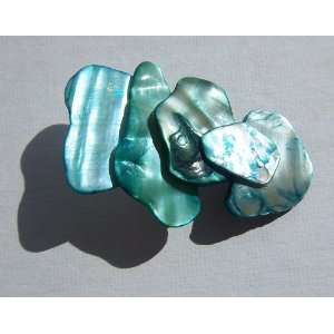  Hand Made Turquoise Seashell Barrette Beauty