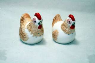 Hen and Rooster Salt and Pepper Shakers Rooster has tiny chip on his 
