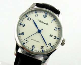 PARNIS BLUE NUMBERS AUTOMATIC 43MM CLASSIC MENS WATCH  