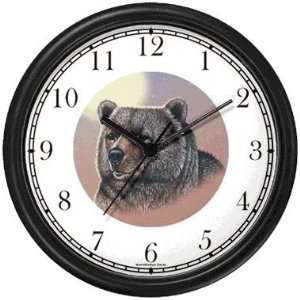   Brown Bear No.2 Animal Wall Clock by WatchBuddy Timepieces (White