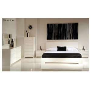  Mobital Modern High Gloss White Bedroom Set Kitchen 