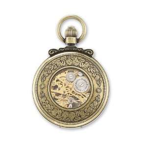    Charles Hubert Antique Gold Finish Horses Pocket Watch Jewelry