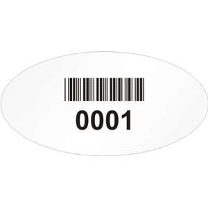   Label With Barcode, 1.5 x 3 Tamperproof Checkers