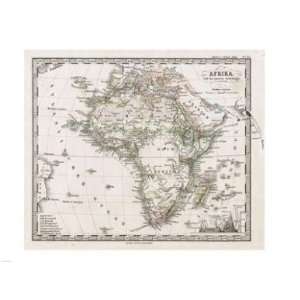   1862 Stieler Map of Africa  24 x 18  Poster Print Toys & Games