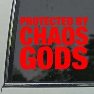  Protected By Chaos Gods Red Decal Truck Window Red Sticker 