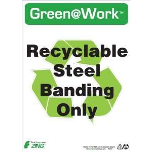 Zing Environmental Awareness Sign, Header Green at Work, Recyclable 
