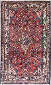 4x6 PALE RED ANTIQUE FINE PERSIAN MALAYER WOOL AREA RUG  